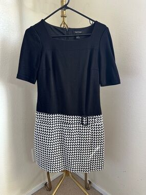 White House Black Market Black & White Houndstooth Mini Dress